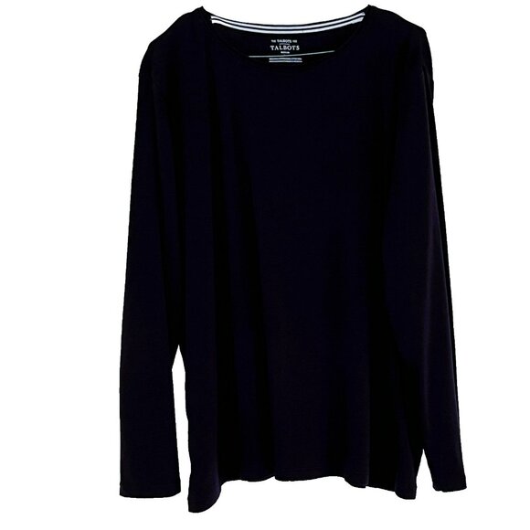 The Talbots Tee Woman 3X 100% Pima Cotton Stretch Navy Minimalist Capsule - Picture 1 of 7